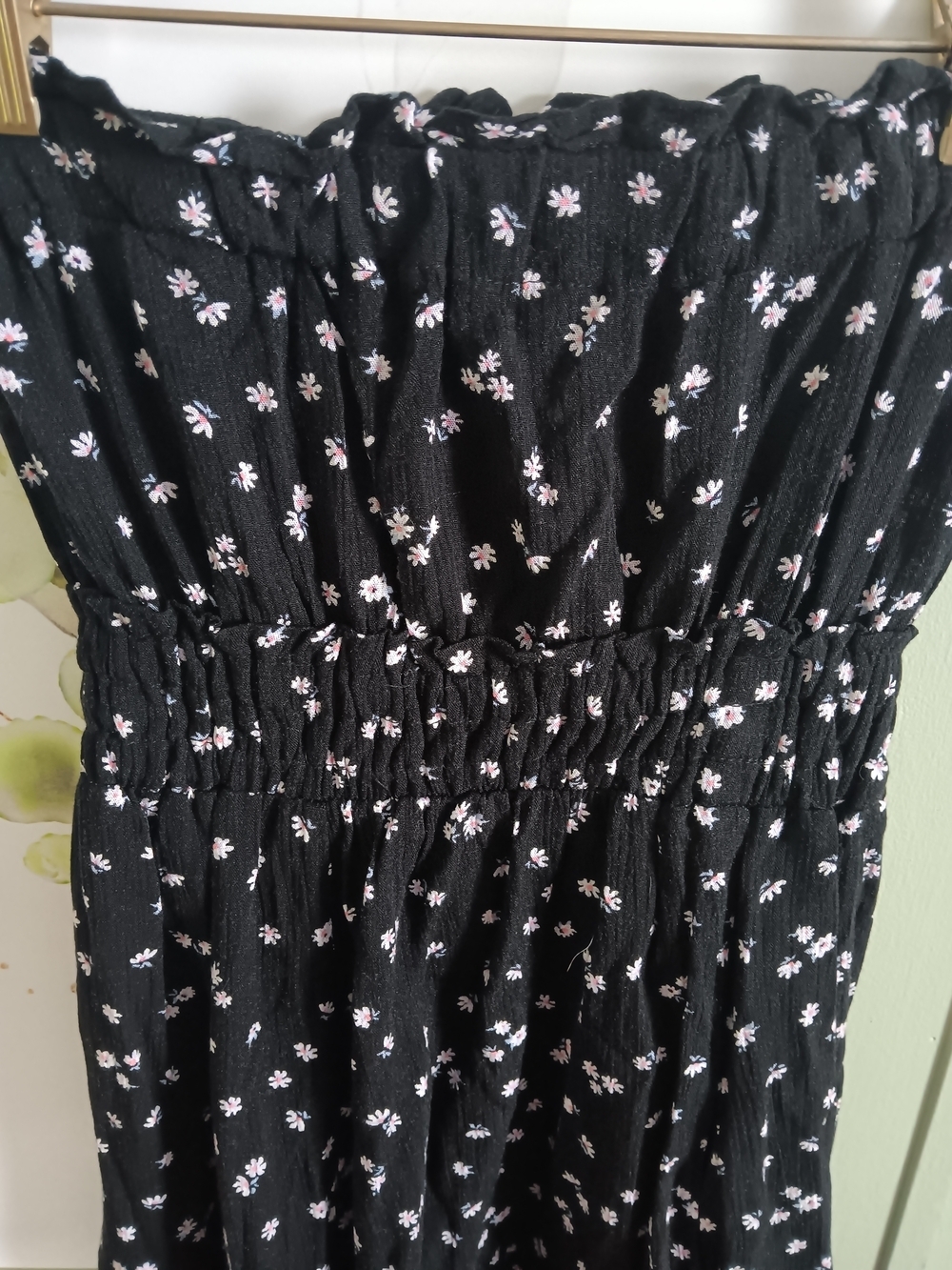 Sky & Sparrow Strapless Romper XS Black Floral Smocked Tube Top Mini Summer Boho - Picture 4 of 5